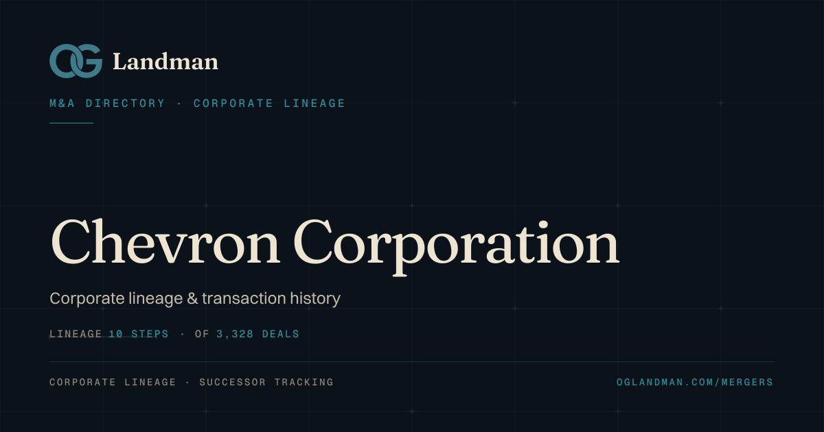 Chevron Corporation: Acquisition History & Corporate Lineage | OGLandman