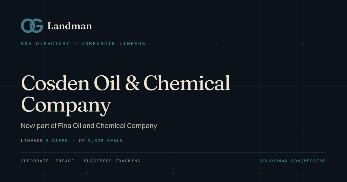 Who acquired Cosden Oil & Chemical Company? Now part of Subsid ...